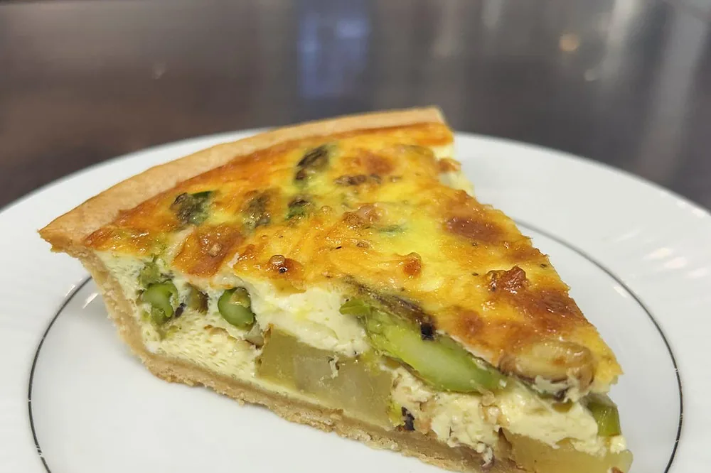 Quiche of the day with seasonal garden vegetables